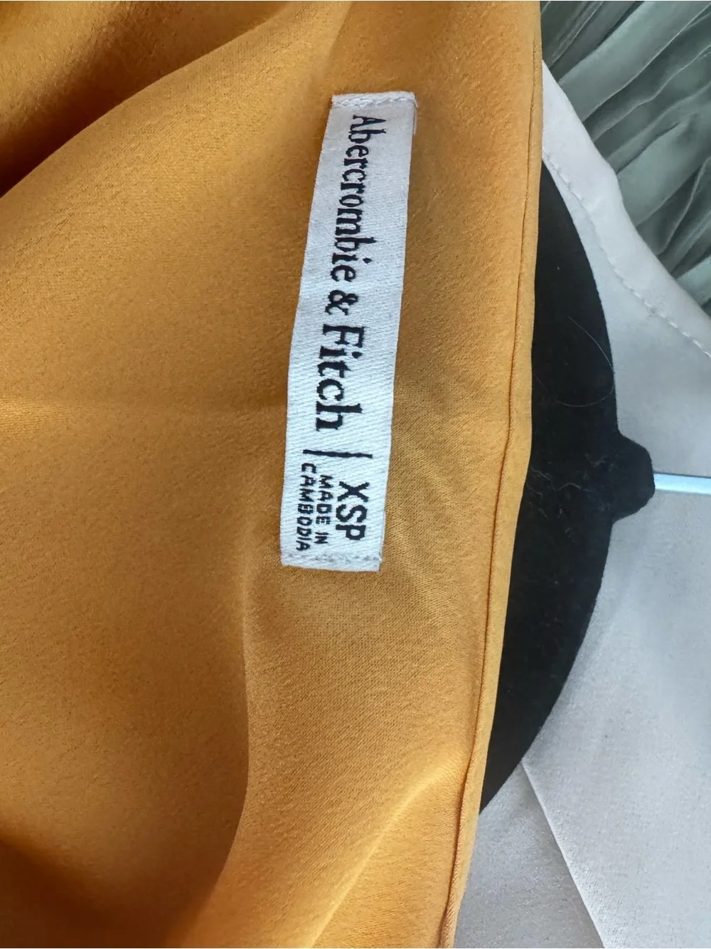 Abercrombie & Fitch Golden Yellow Satin Slip Midi Dress